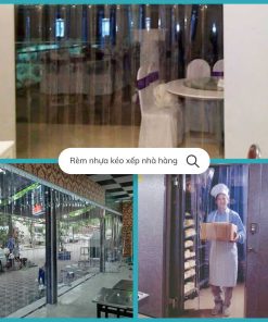 Rèm nhựa pvc kéo xếp nhà hàng