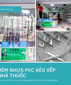 Thi công rèm nhựa pvc kéo xếp nhà thuốc tại Bình Dương